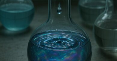 Goutte qui tombe dans une fiole