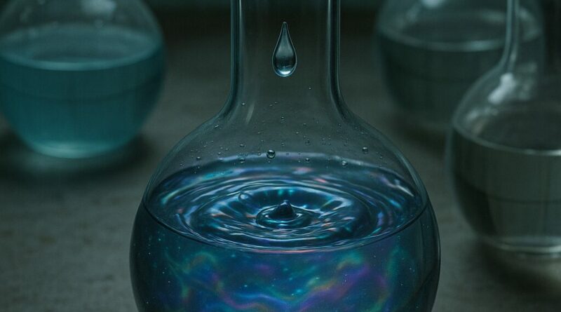 Goutte qui tombe dans une fiole